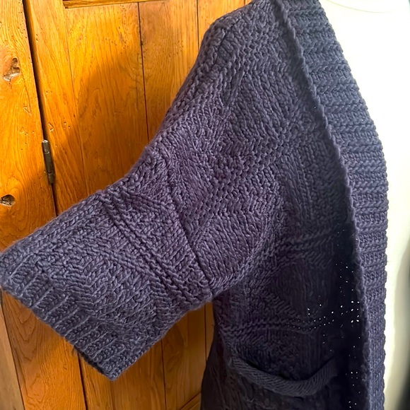 🆕CARDIGAN Navy💙Jacquard Knit Half Sleeve⭐️NWT 1.4.3. STORY by Line Up Size S/M - Picture 5 of 10